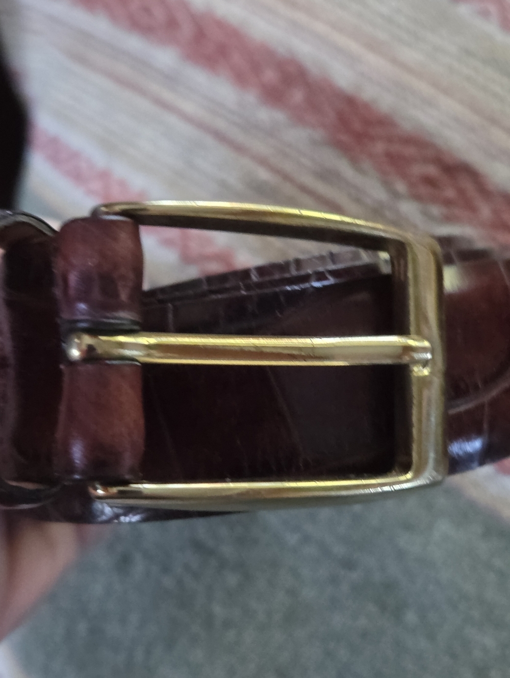 Mens Martin Dingman Alligator Grain Italian Calfskin Leather Belt 38 - Picture 16 of 16